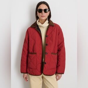 Alex Mill Red Quin Quilted Jacket S